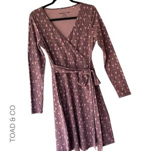 TOAD & CO | NWOT LONG SLEEVE CUE DRESS ORGANIC COTTON BELTED | SIZE: SMALL